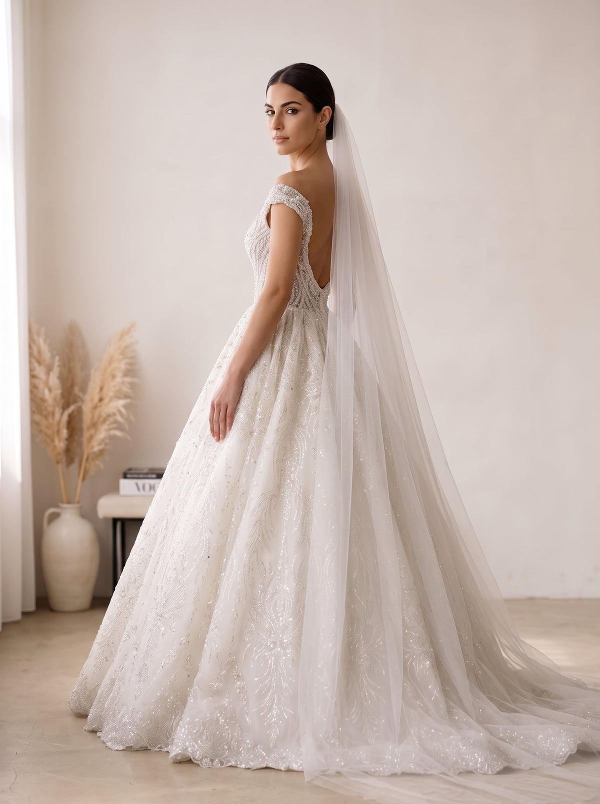 Fiores Adelina ball gown wedding dress, back view