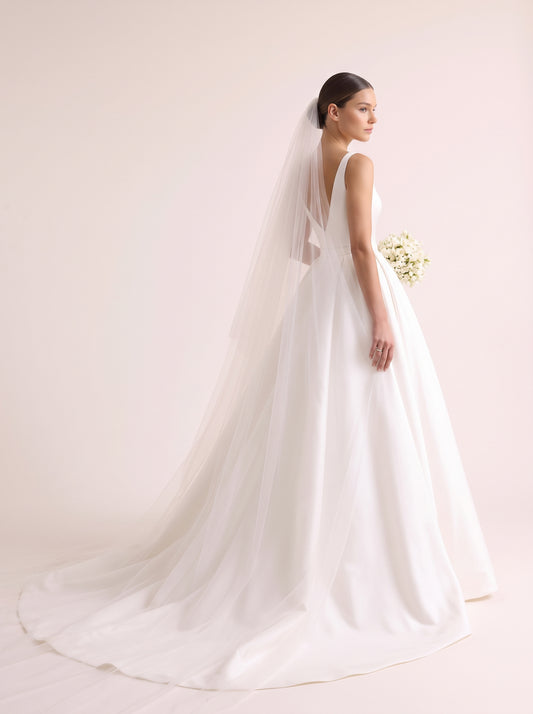Fiores Claire ball gown wedding dress, back view