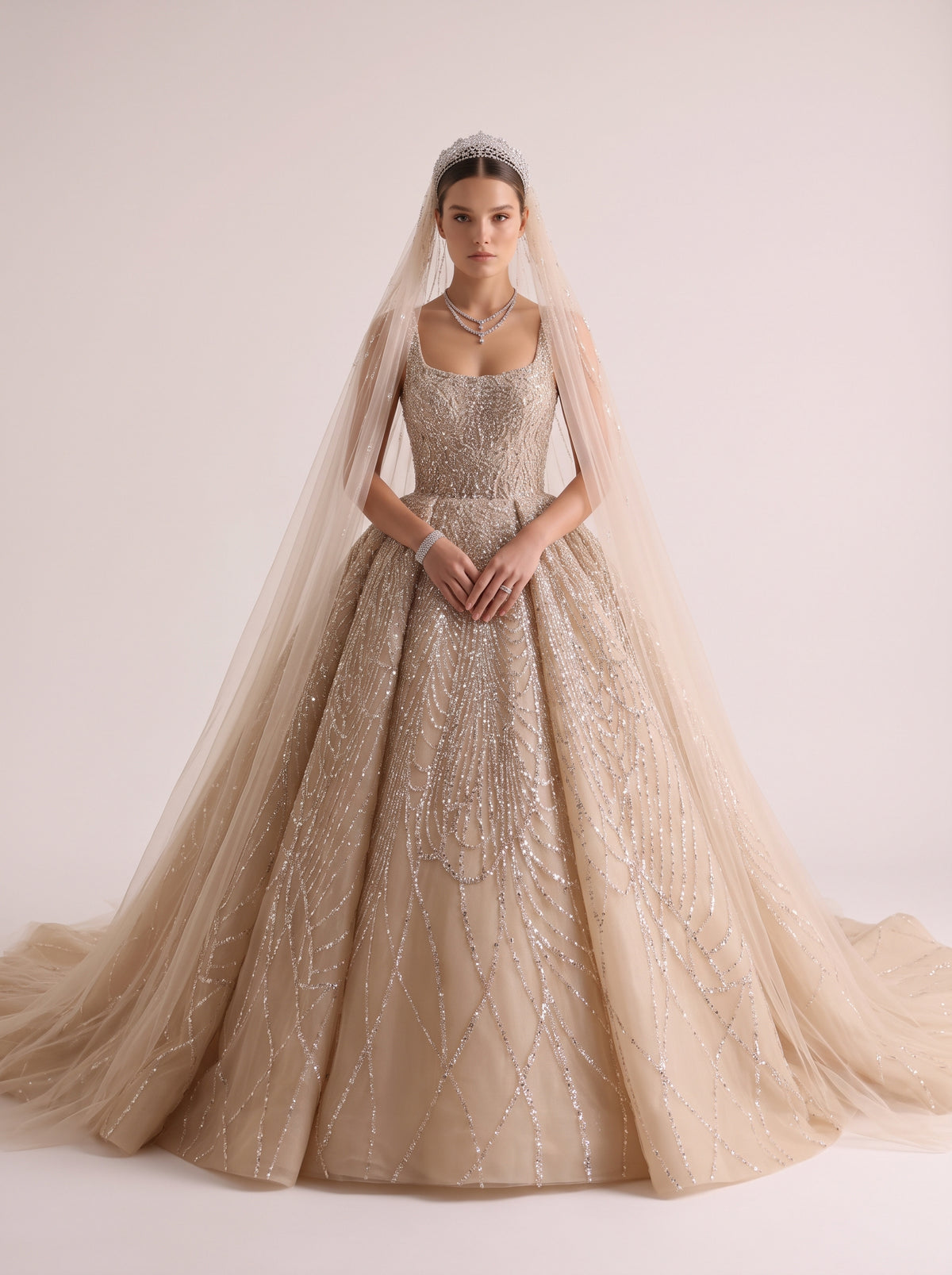 Fiores Amara ball gown wedding dress, front view