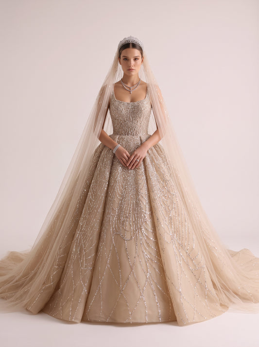 Fiores Amara ball gown wedding dress, front view