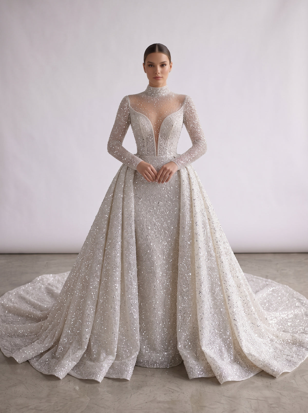 Fiores Astrid sheath wedding dress, front view