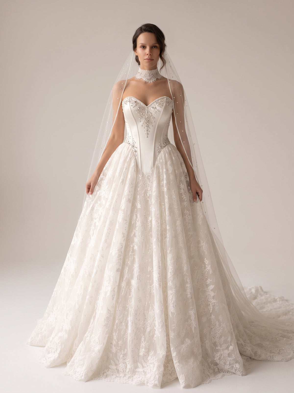 Fiores Beatrice ball gown wedding dress, front view