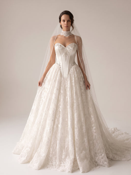 Fiores Beatrice ball gown wedding dress, front view