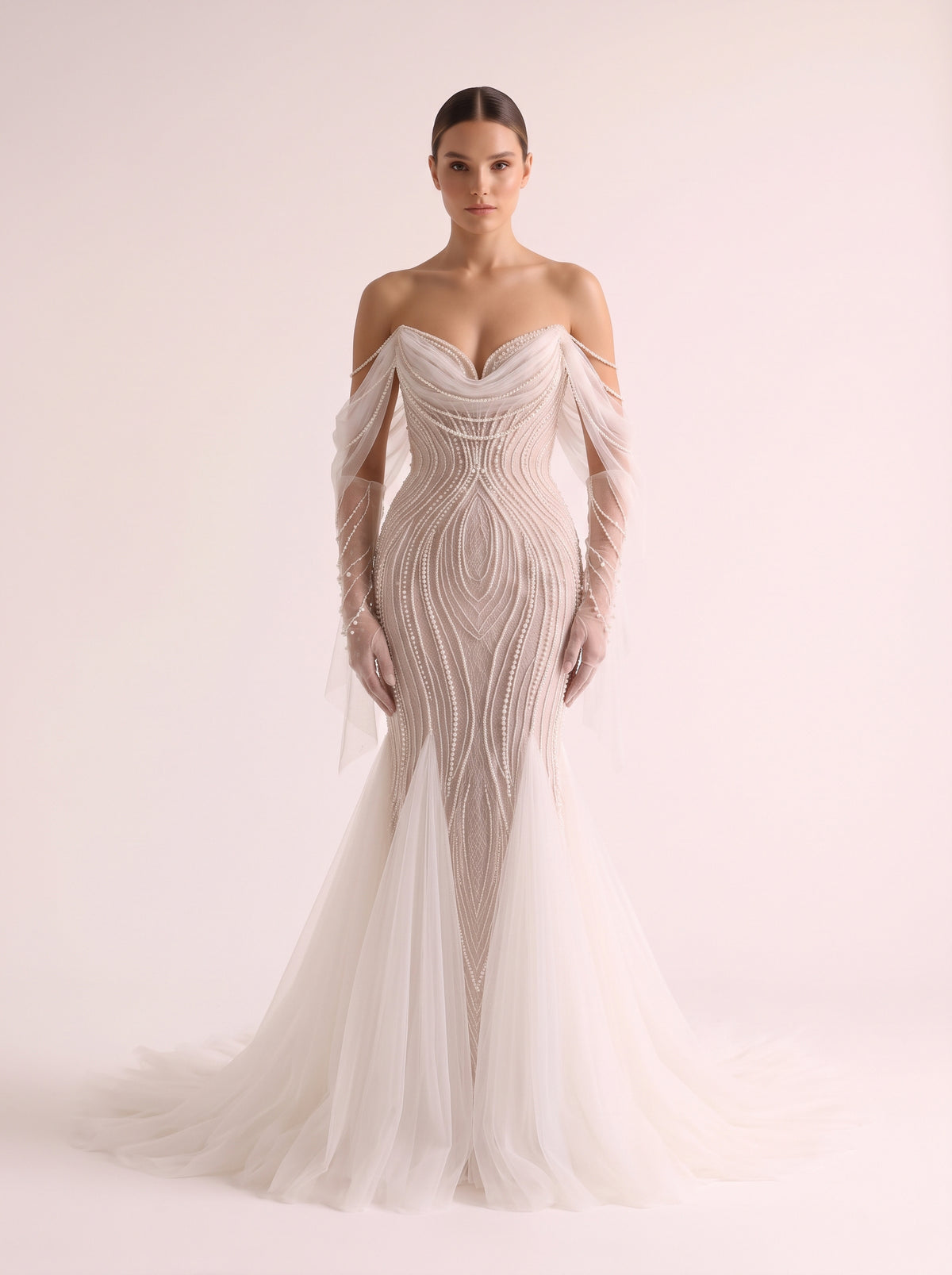 Fiores Daphne mermaid wedding dress, front view