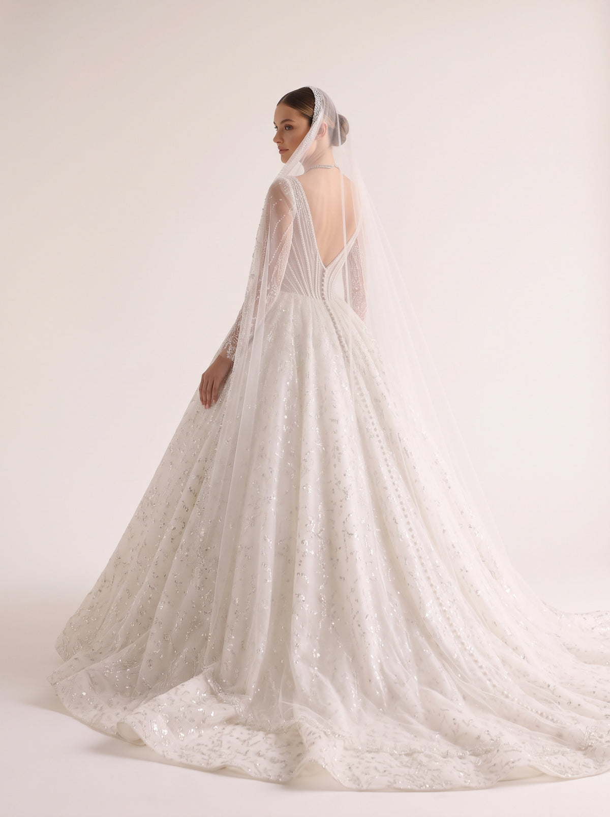 Fiores Emmeline ball gown wedding dress, back view