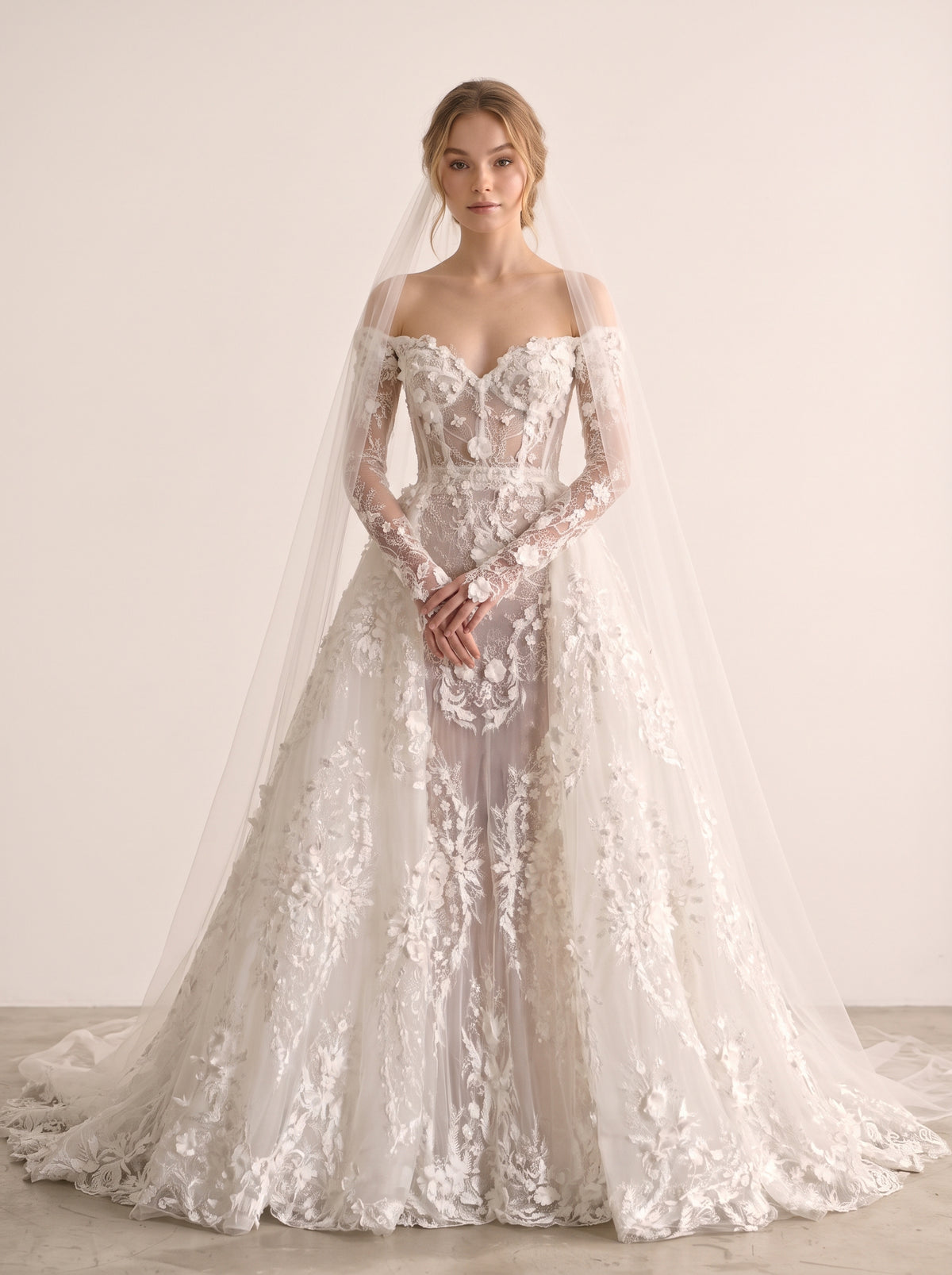 Fiores Liliana A-line wedding dress, front view