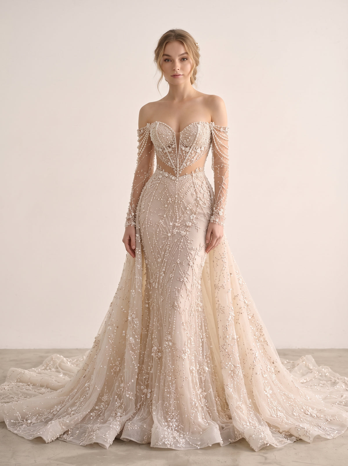 Fiores Marina mermaid wedding dress, front view