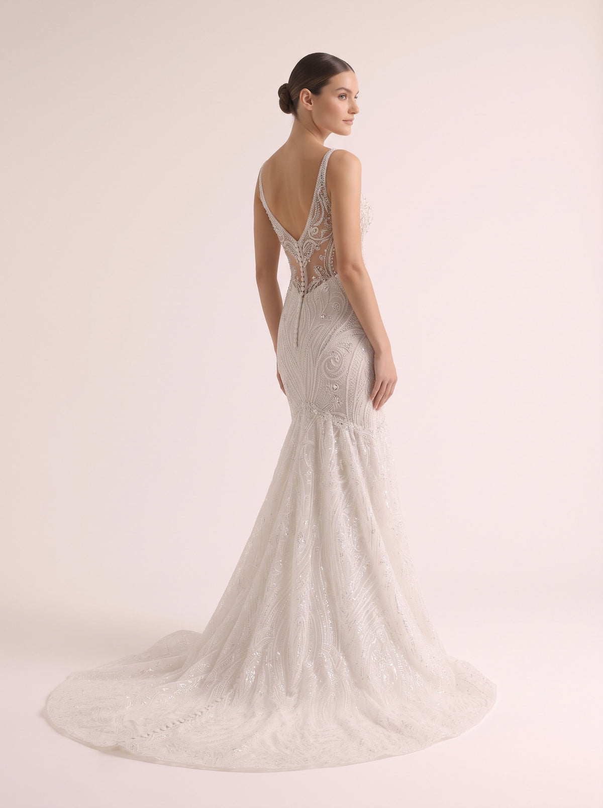 Fiores Odette mermaid wedding dress, back view