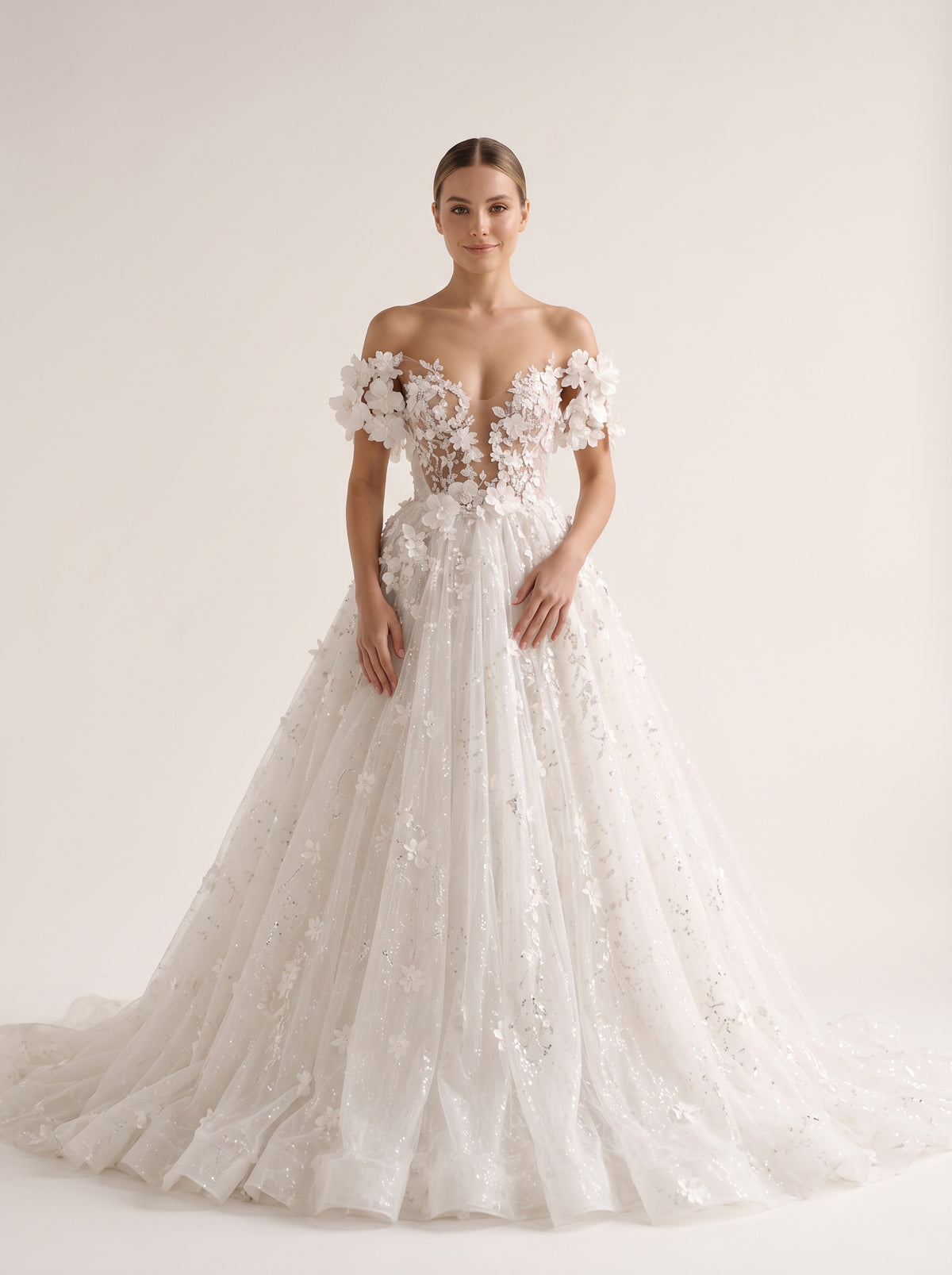 Fiores Primrose ball gown wedding dress, front view