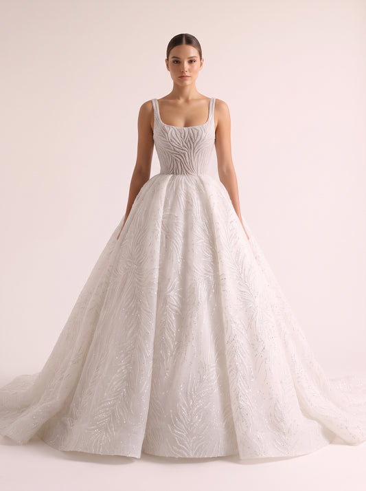Fiores Sylvie ball gown wedding dress, front view