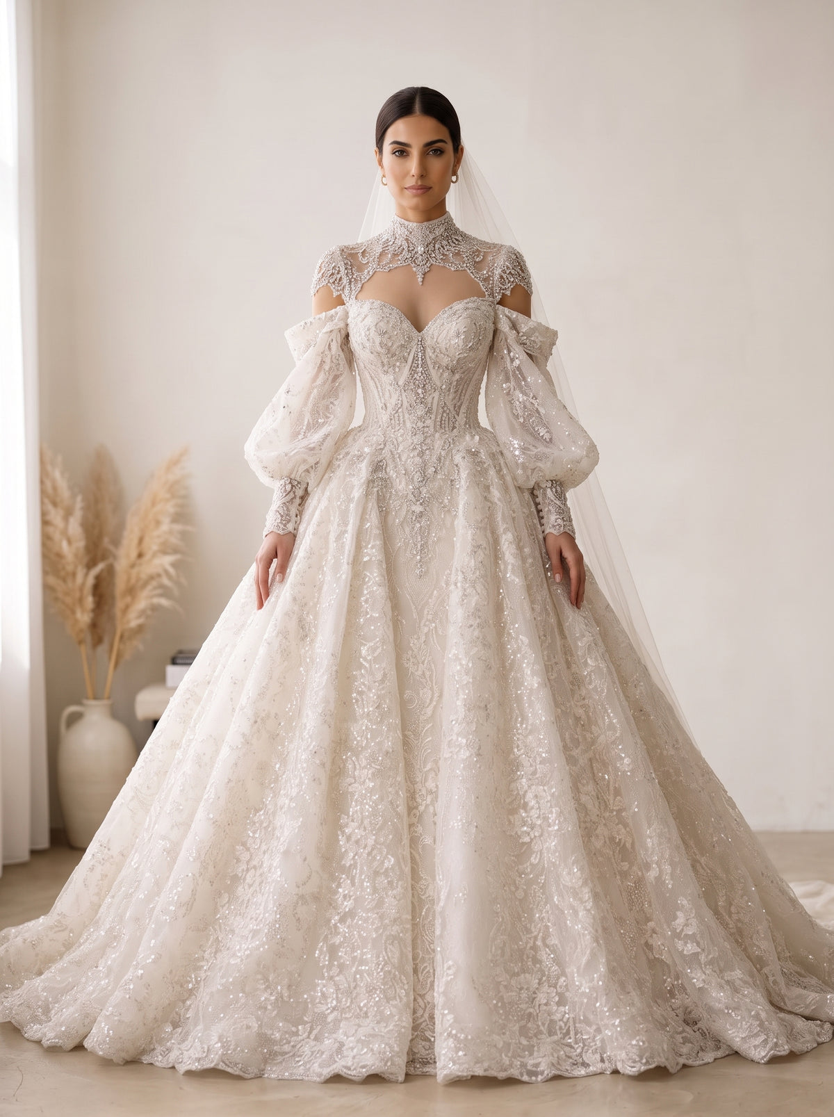 Fiores Victoria ball gown wedding dress, front view